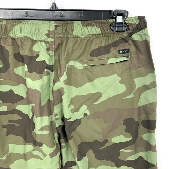 RVCA Men's Yogger IV Shorts Large Green Camouflage Athletic Unlined NWT - Picture 10 of 16
